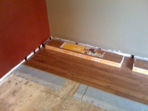 Laminate flooring in the Writer\'s Lair